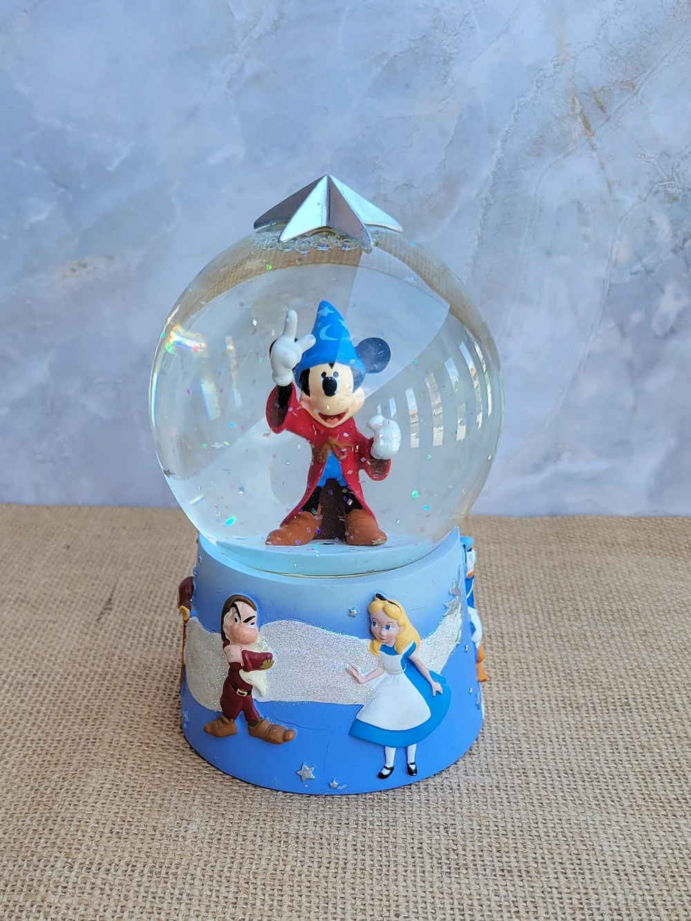 Set of 2 Disney's Snow Globes: Mickey Sorcerer’s Apprentice & Winnie in Honeypot